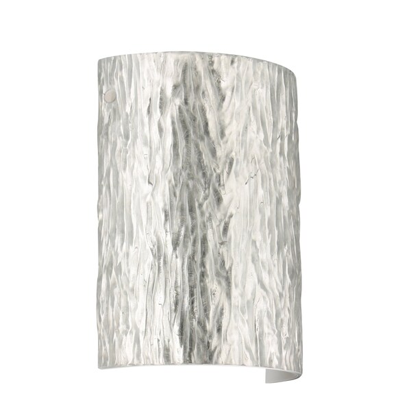Besa Lighting Tamburo 8 Wall Sconce, Stone Silver Foil, Polished Nickel Cap Finish, 1x8W LED 7090SF-LED-PN - main